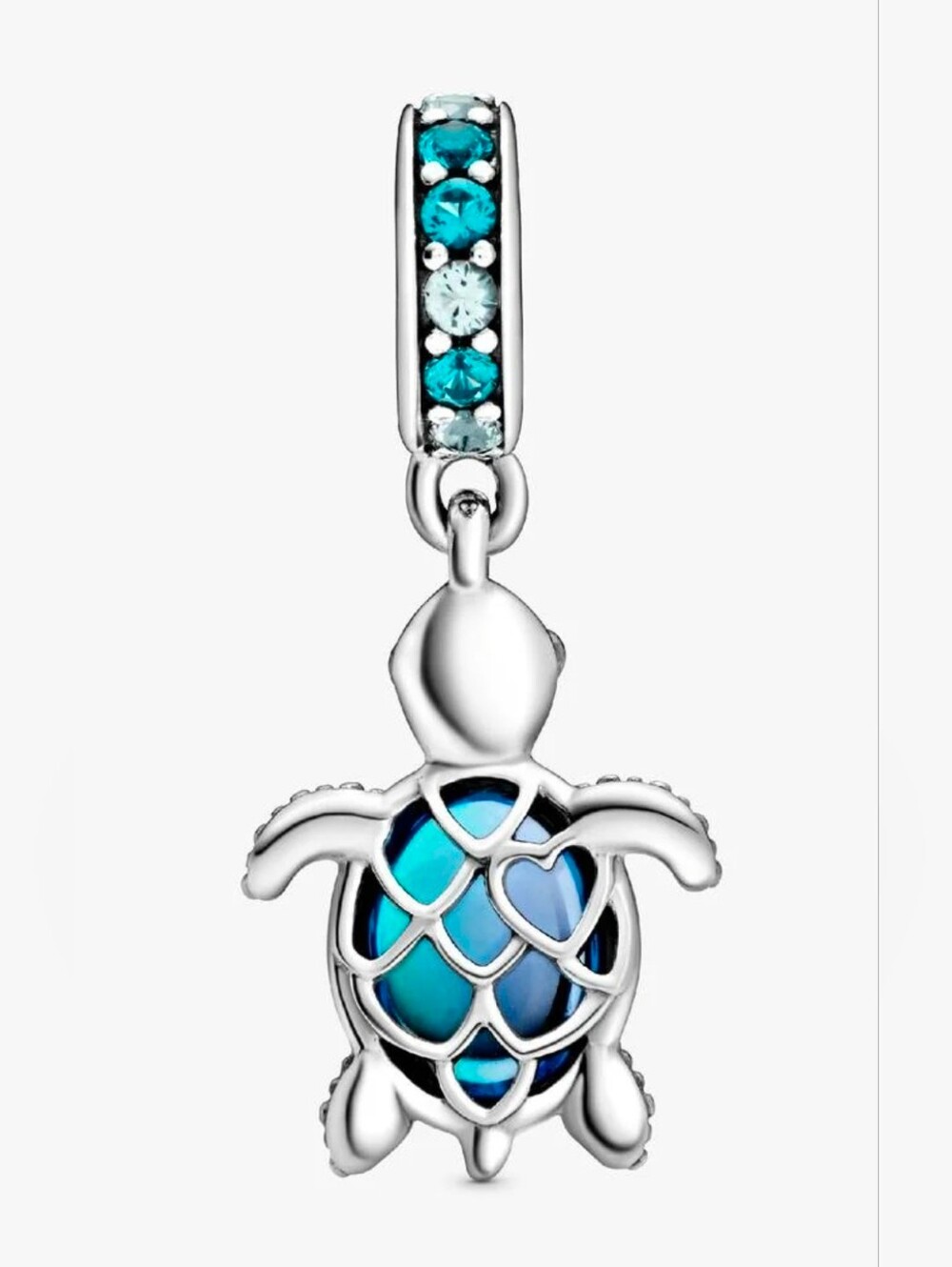 Authentic NEW Pandora Murano Glass Sea Turtle Dangle Charm S925ALE CZ - Picture 8 of 8